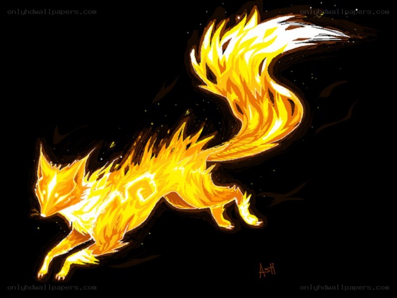 flame fox in motion