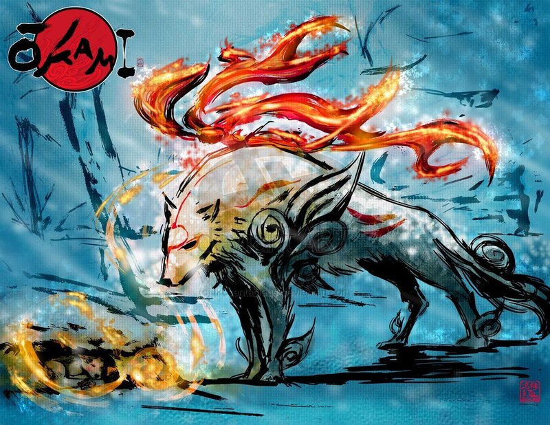 flame fox spirit artwork