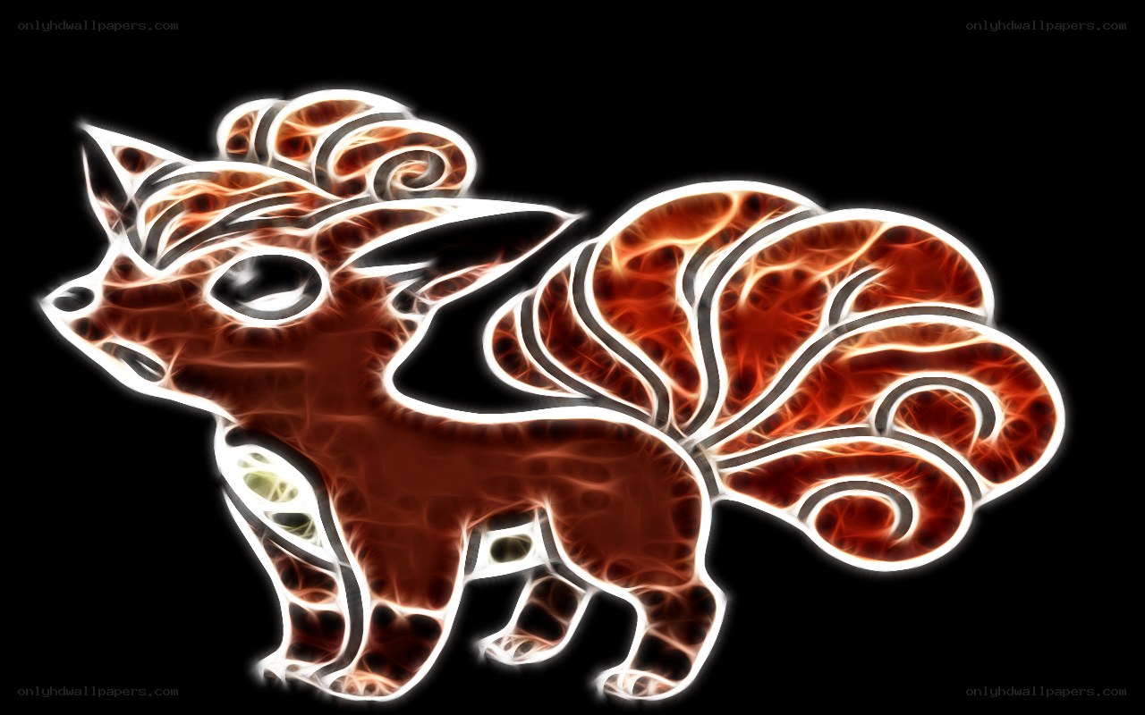 Flame fox with nine tails