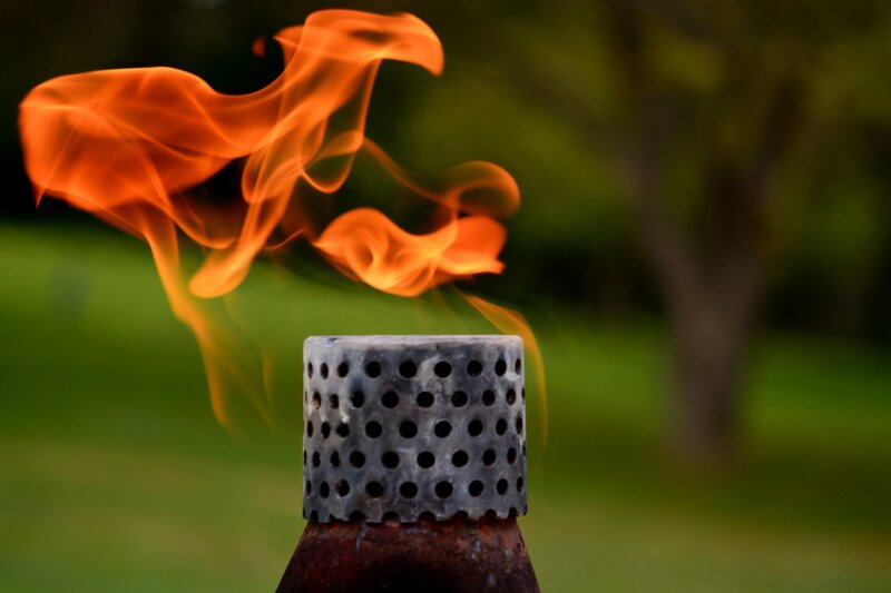 Flame from Metal Stove