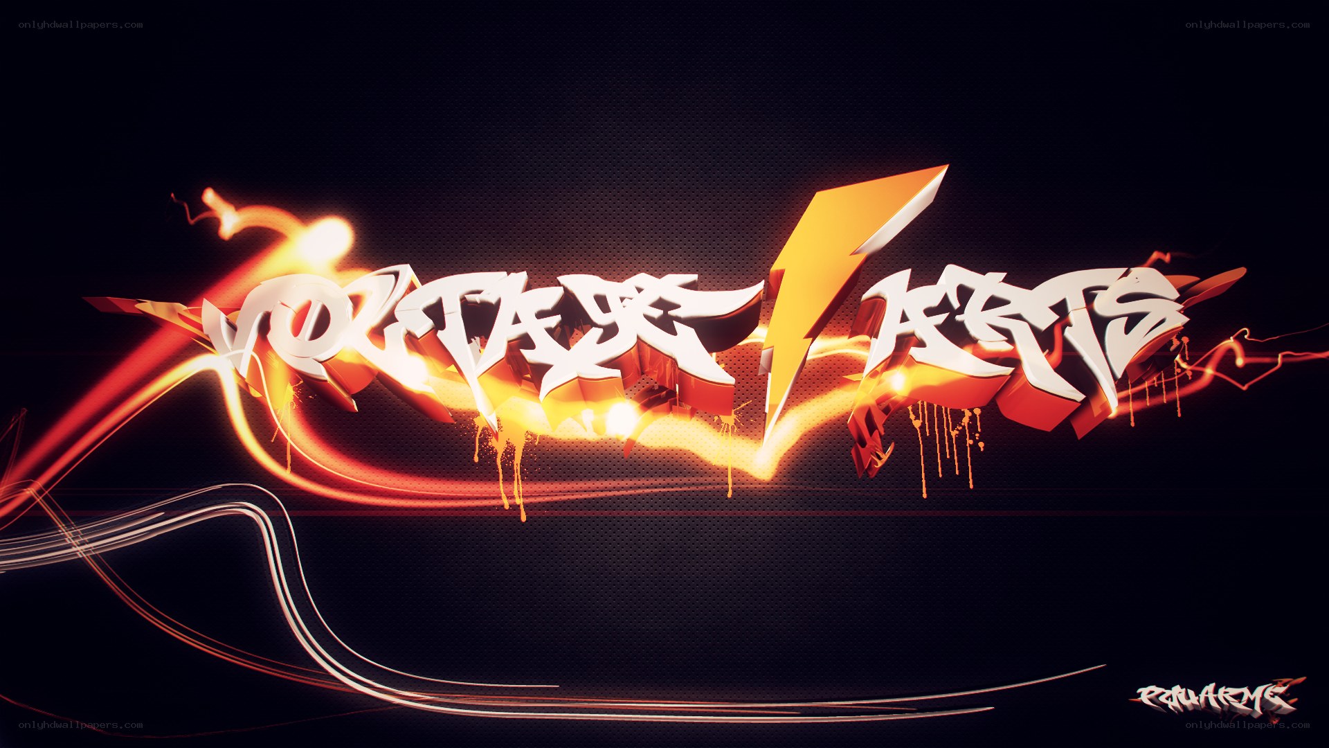 flame graffiti text art