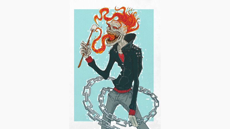 Flame-haired Skeleton