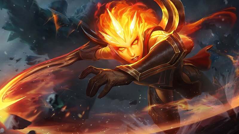 Flame-haired Warrior — Orange