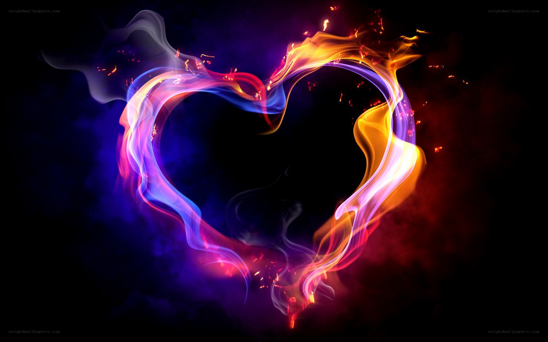 flame heart abstract art