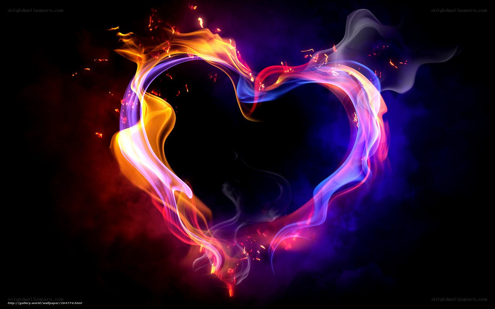 Flame heart abstract art