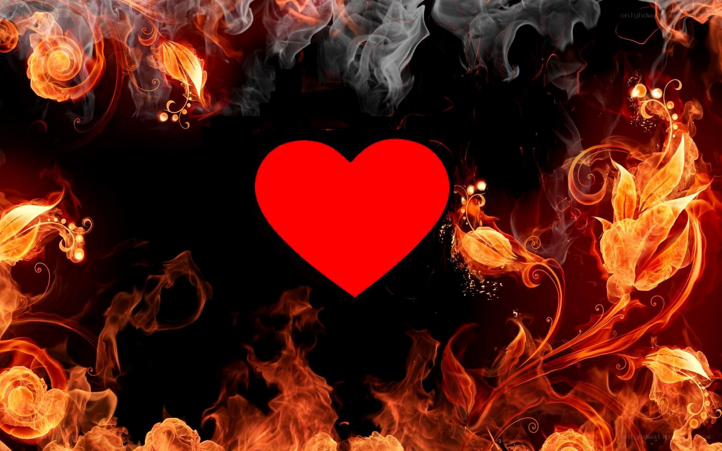 flame heart background