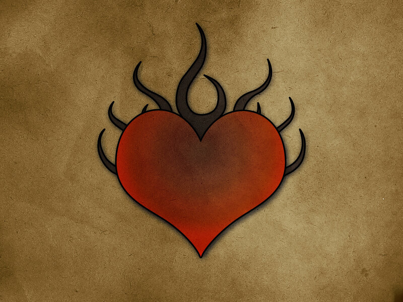 flame heart design