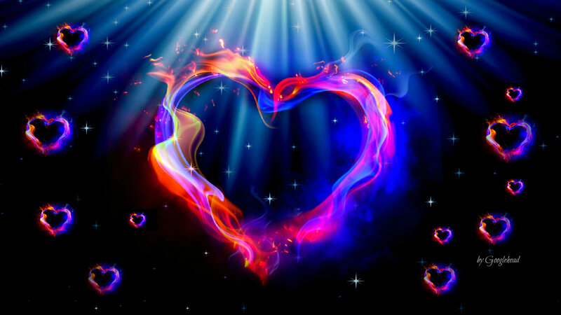 Flame Heart Shape — Blue