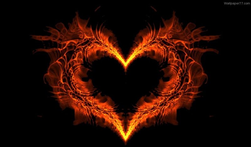 Flame Heart Shape — Orange