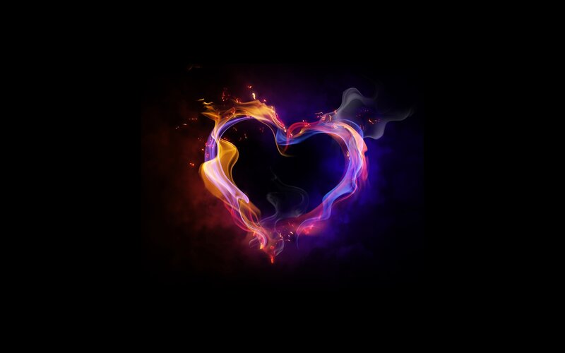 Flame Heart Shape — Purple
