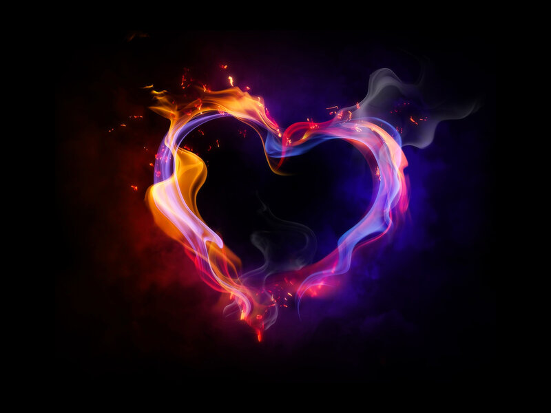 Flame Heart Shape — Red