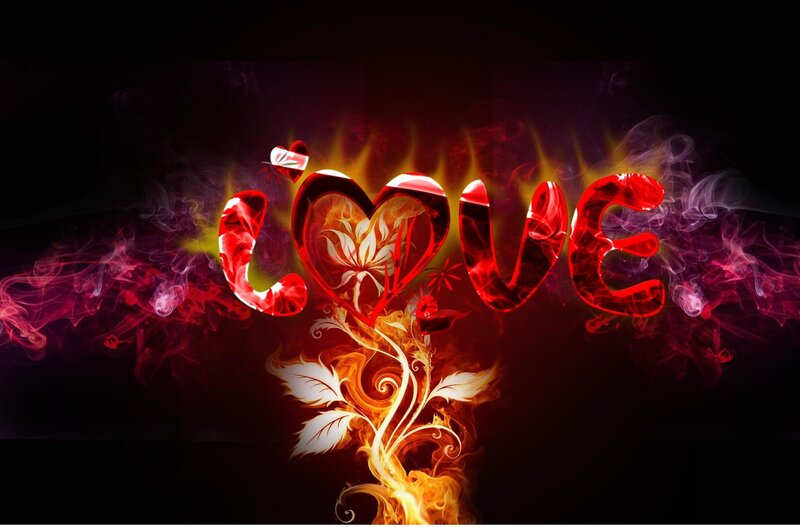 Flame Heart Text