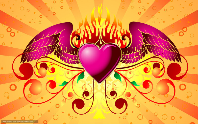 flame heart with wings