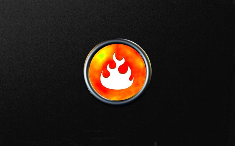 flame icon on black background