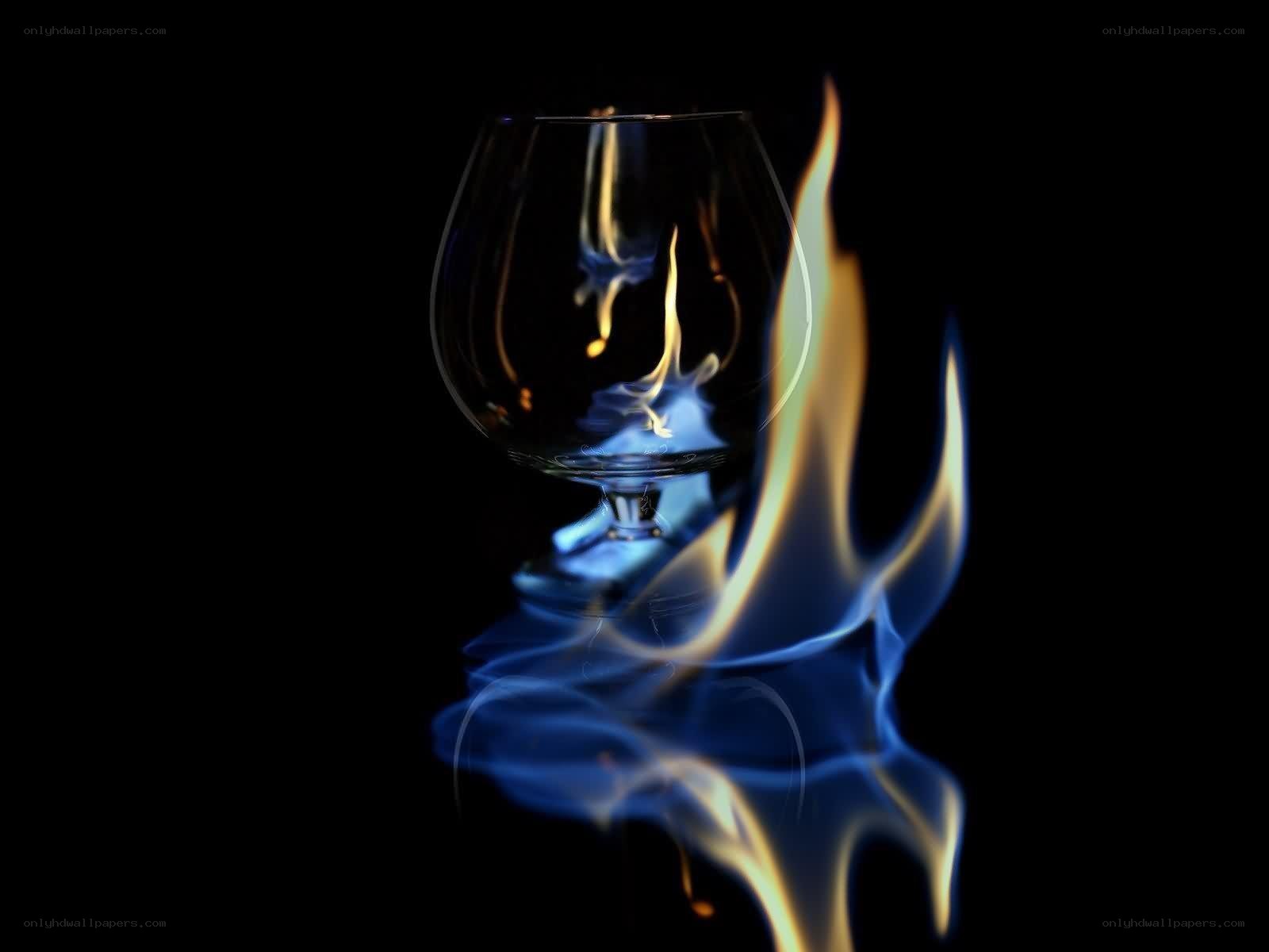 flame in a glass