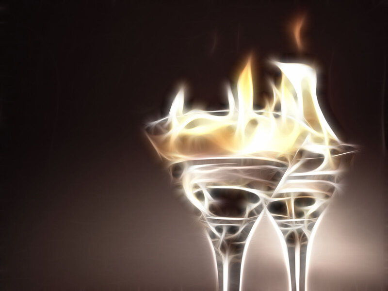 Flame in a Glass — White