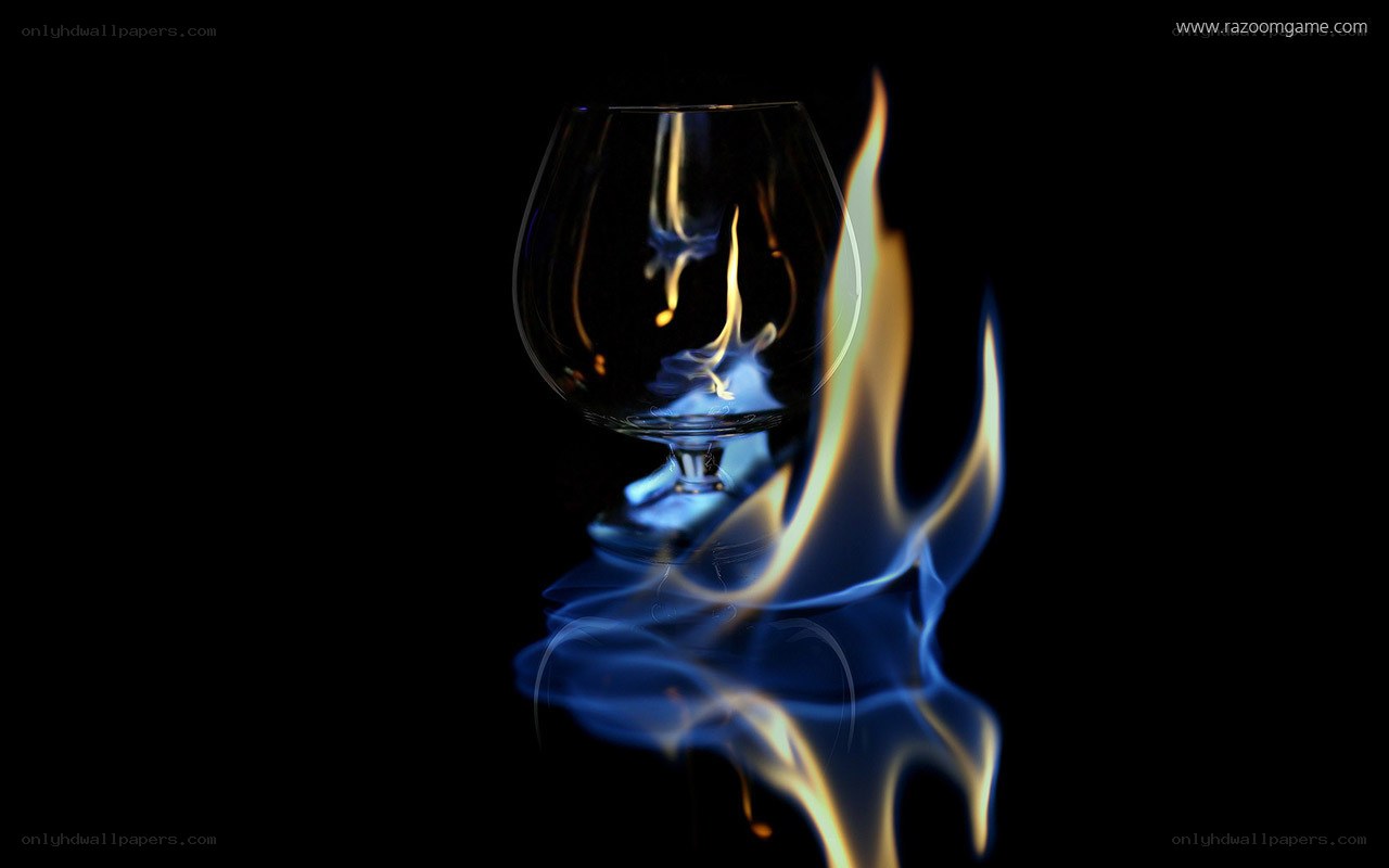 flame in a glass