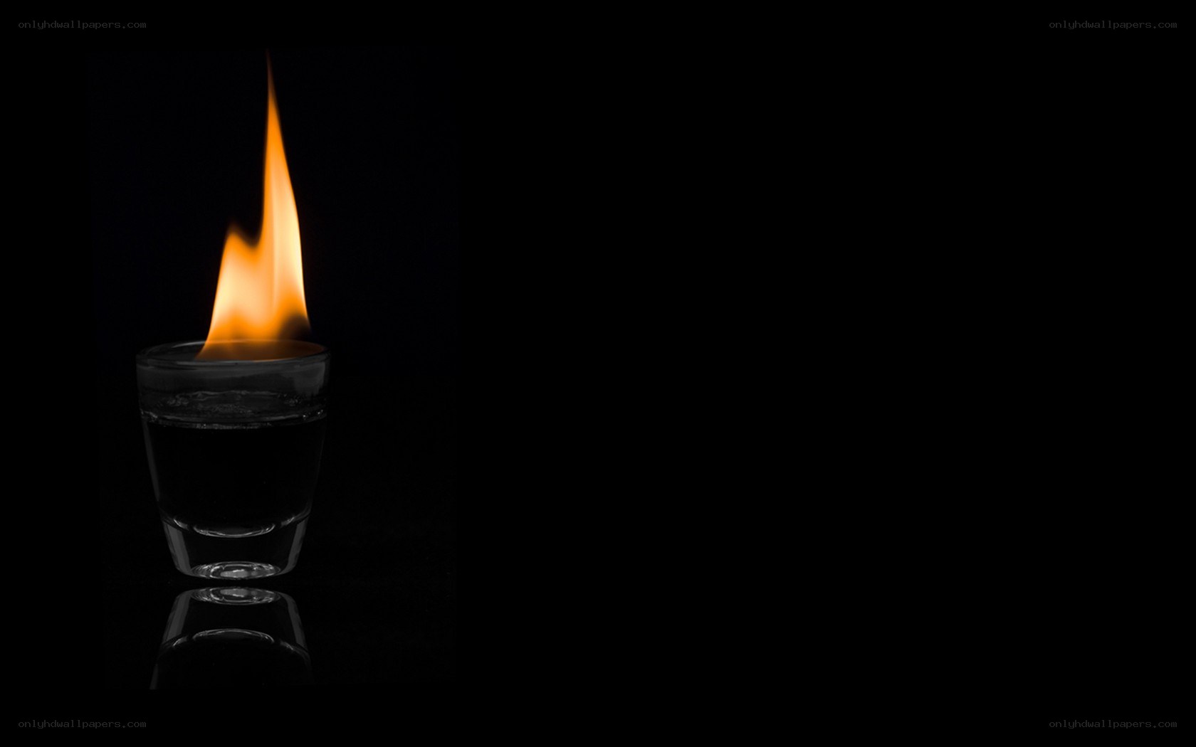 flame in a shot glass
