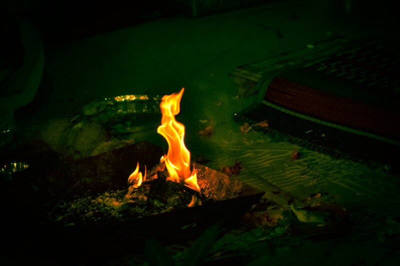Flame in Metal Container