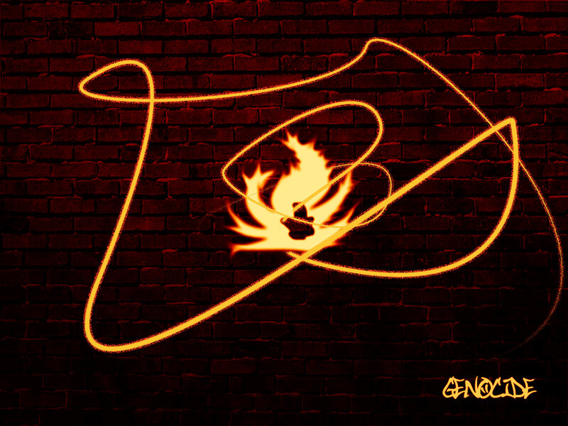 Flame in Neon Outline