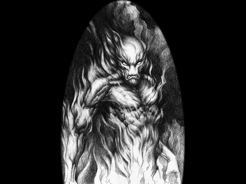 Flame-like Demon Figure