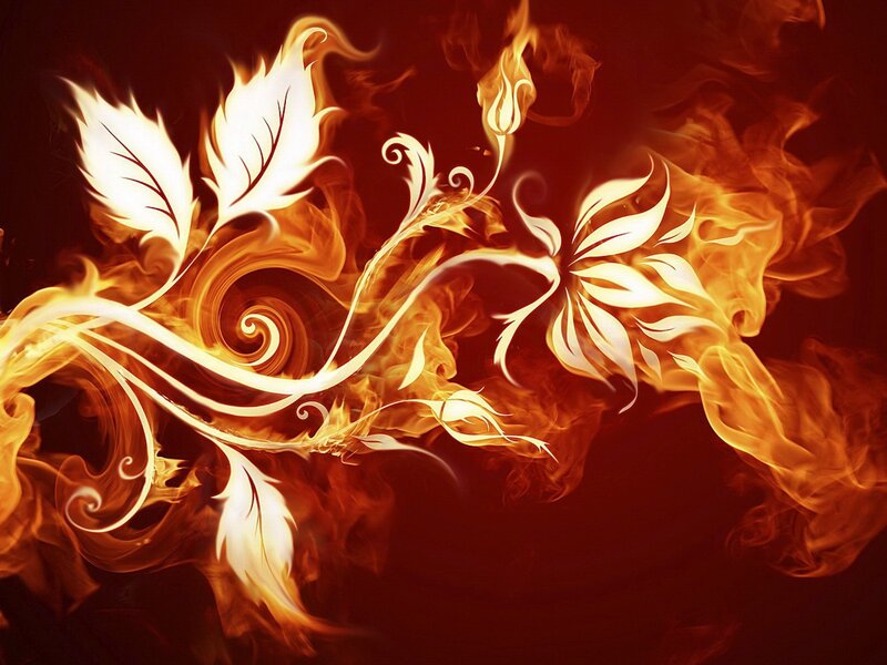 Flame-like Floral Design
