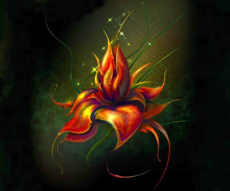 Flame-like Flower — Red