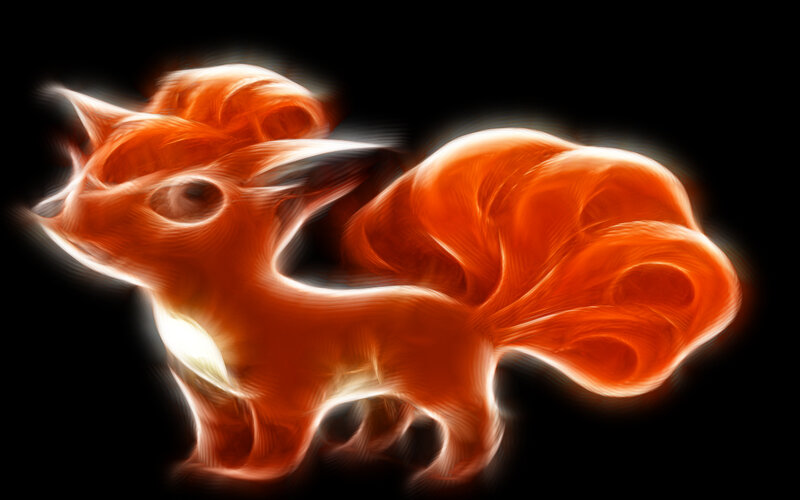 Flame-like fox creature