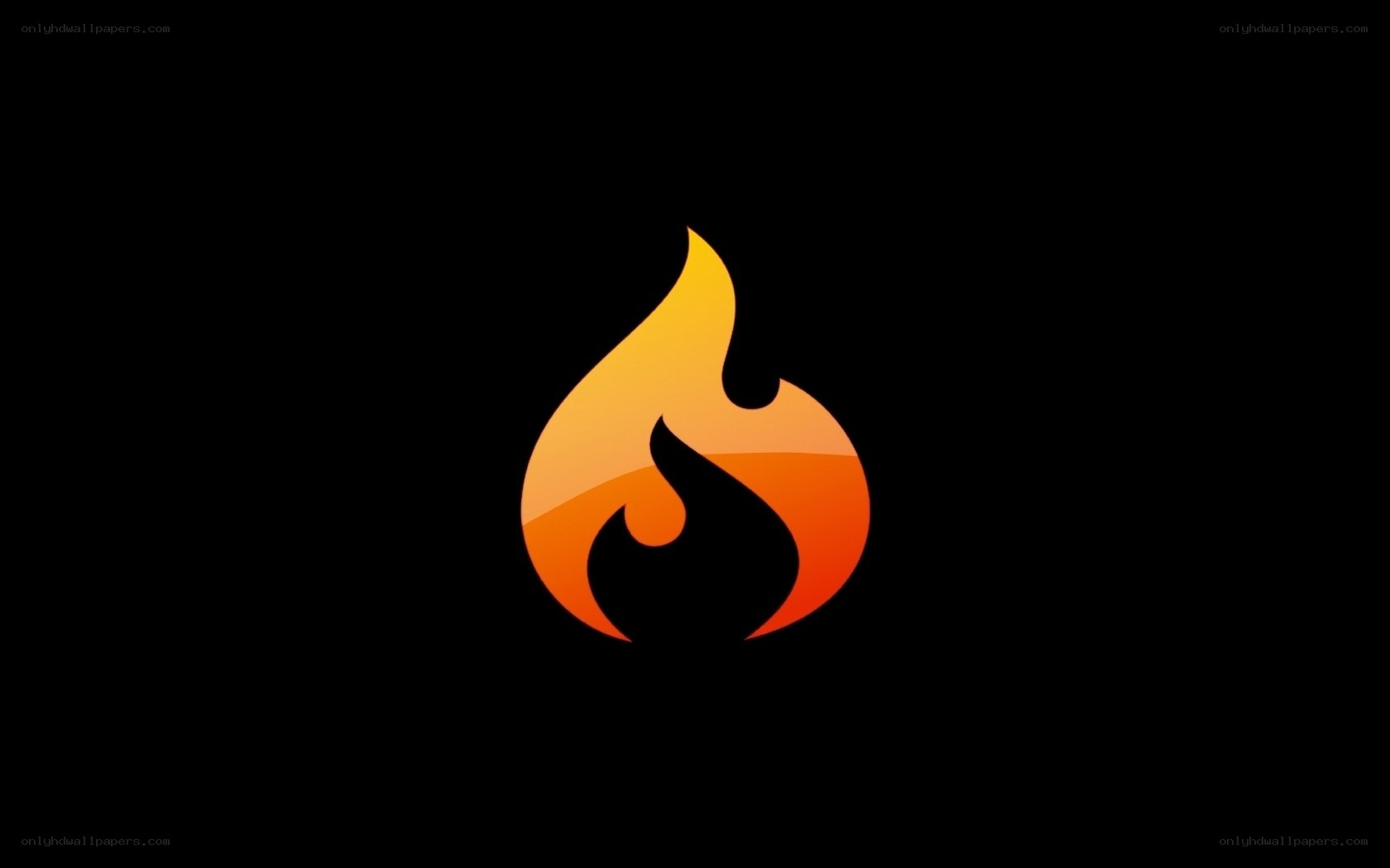 flame logo on black background