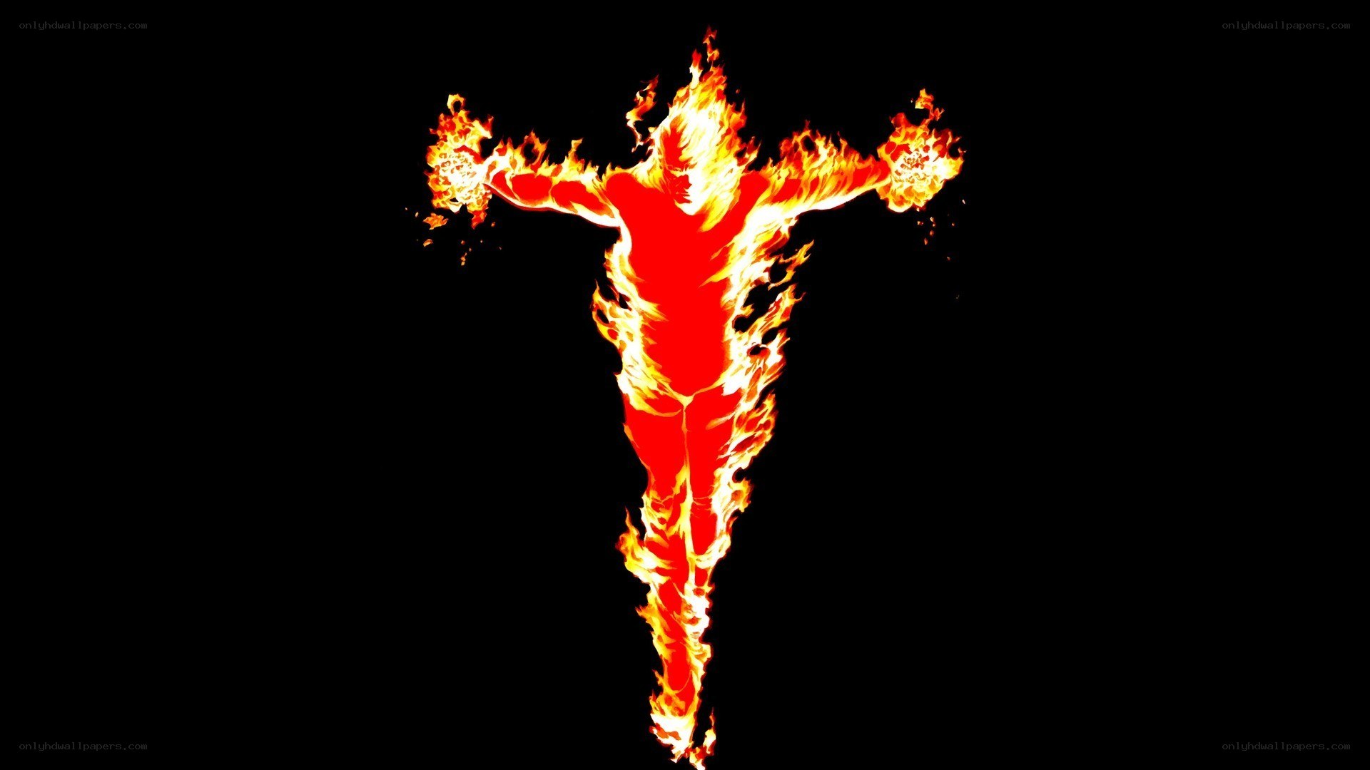 flame-man silhouette