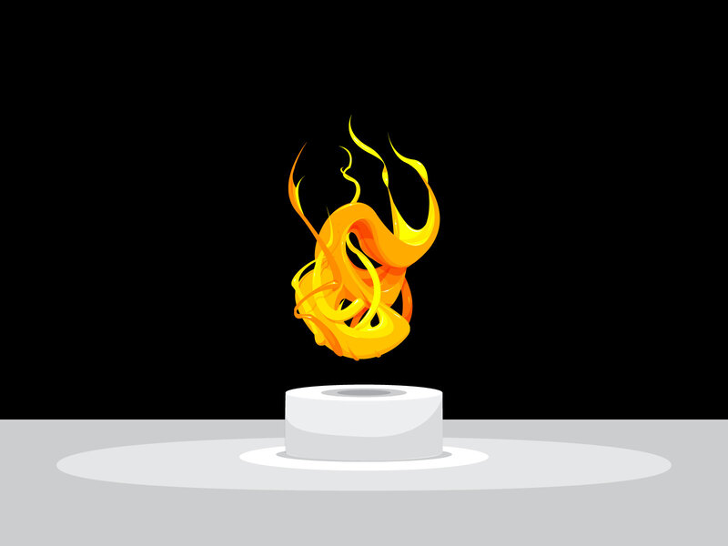 flame on a pedestal