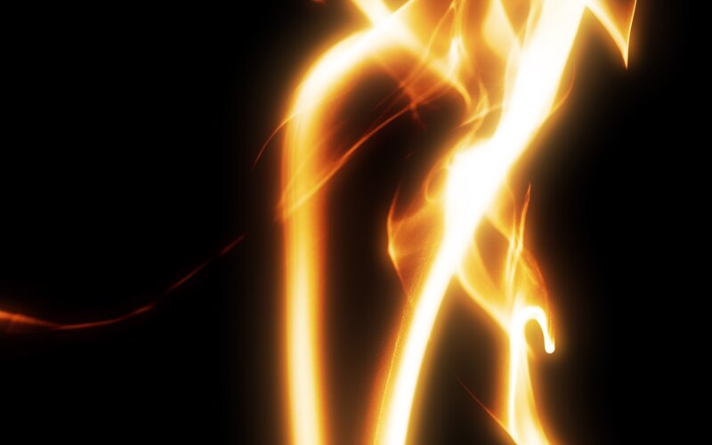 Flame on Black Background — Yellow