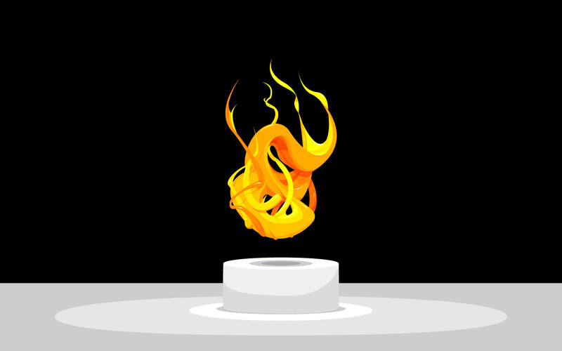 Flame on Pedestal — Black