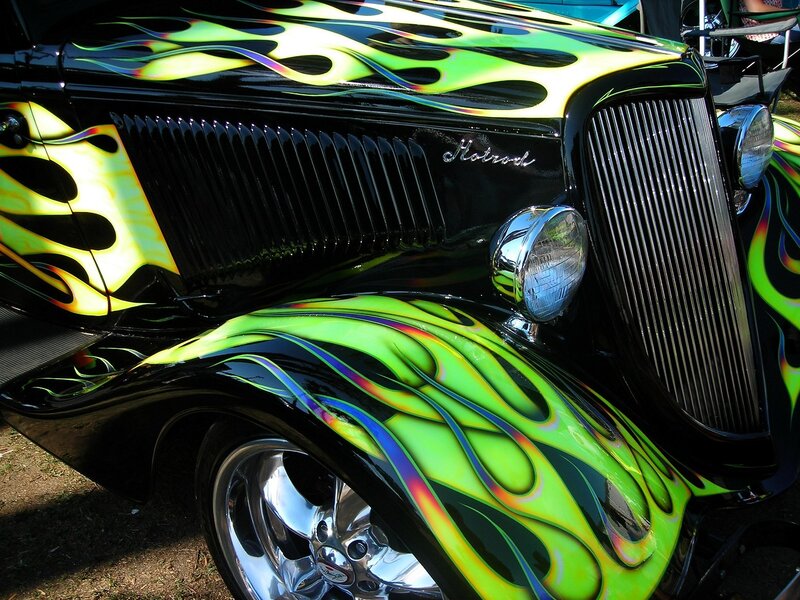 Flame-painted Car — Black