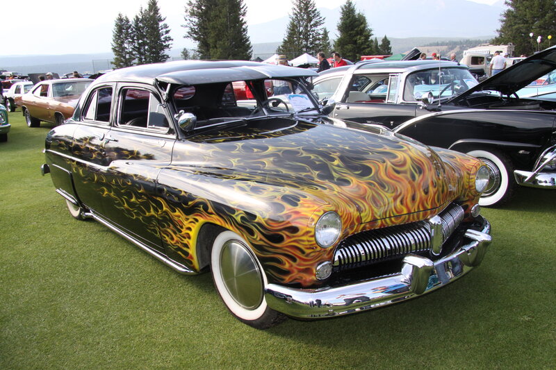 Flame-painted Classic Car — Black