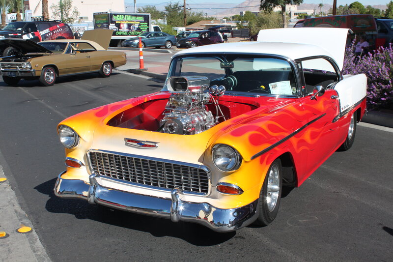 Flame-painted Classic Car — Red