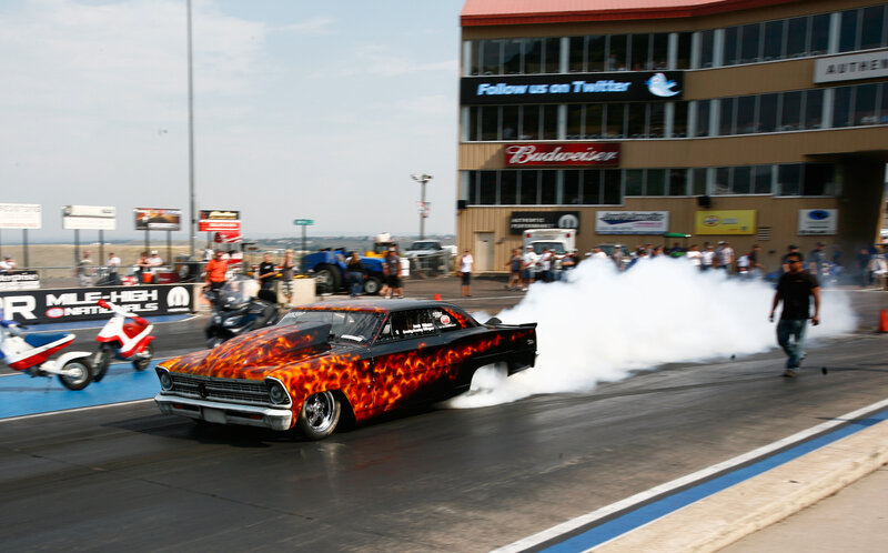 Flame-painted Drag Car — Black, Energetic