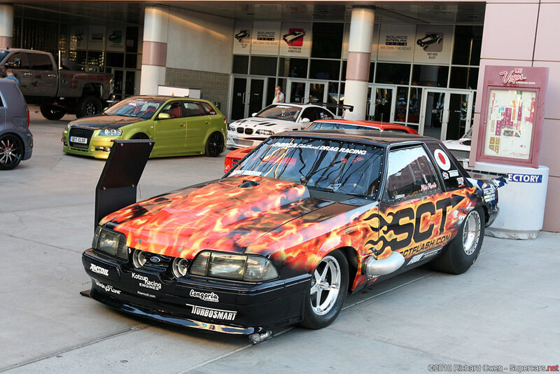Flame-painted Drag Car — Black