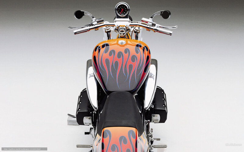 flame-painted motorcycle tank
