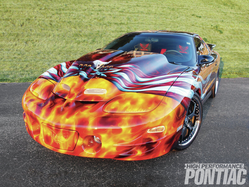 Flame-painted Sports Car