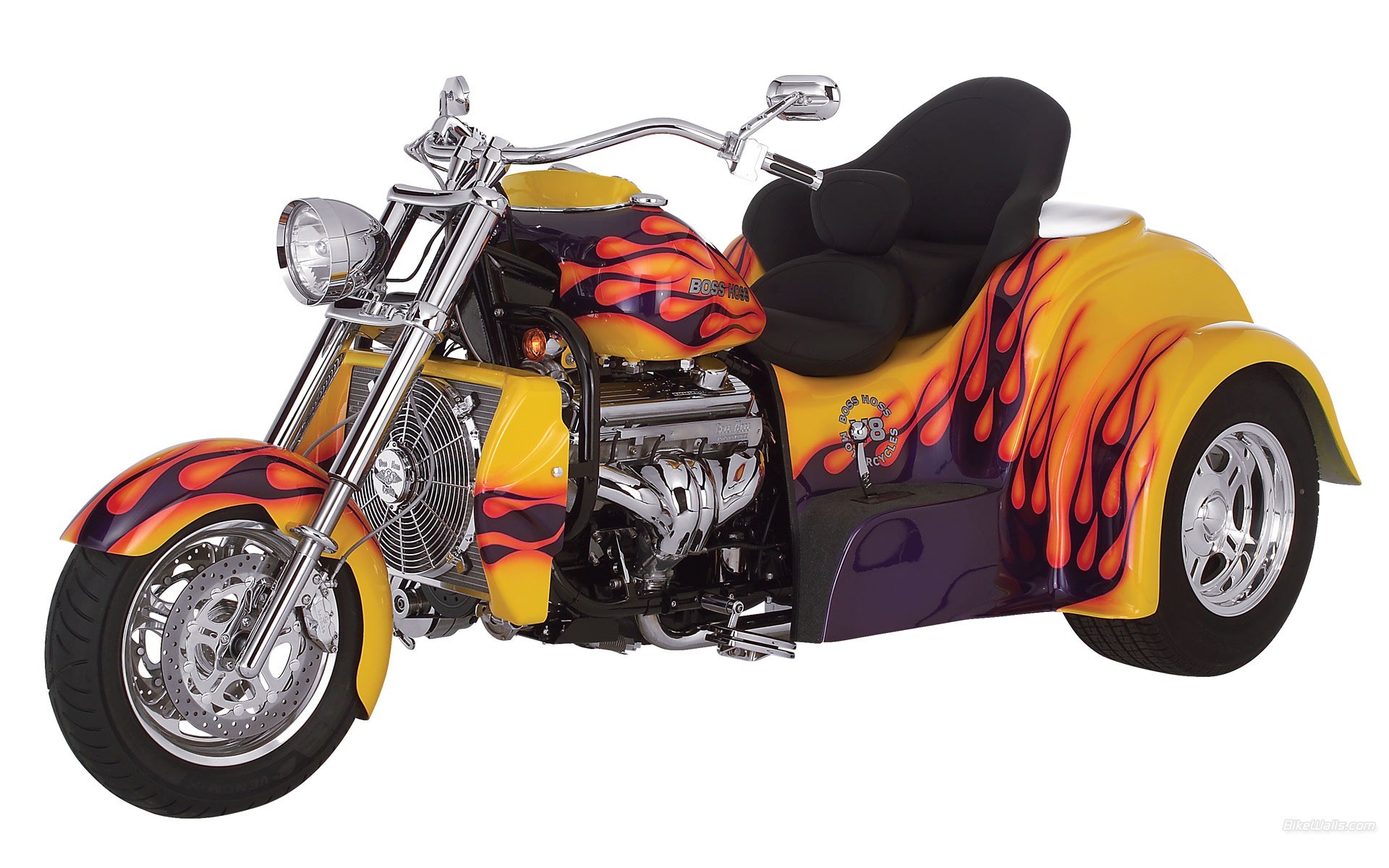 Flame-painted trike motorcycle