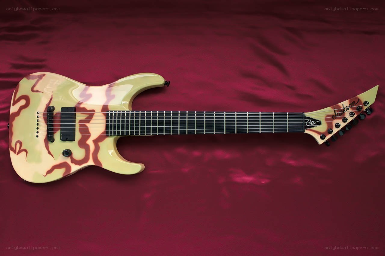 flame-pattern electric guitar
