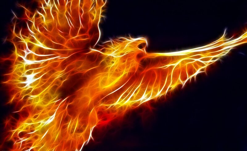 Flame Phoenix Bird — Orange