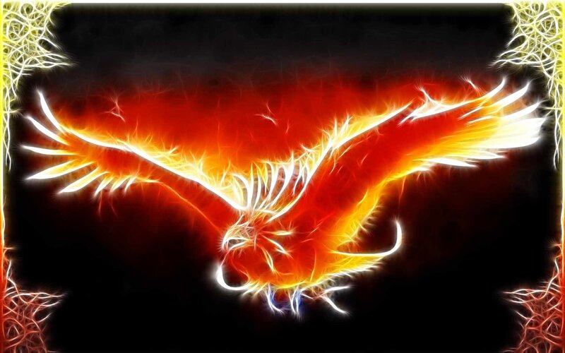 Flame Phoenix Bird — Red