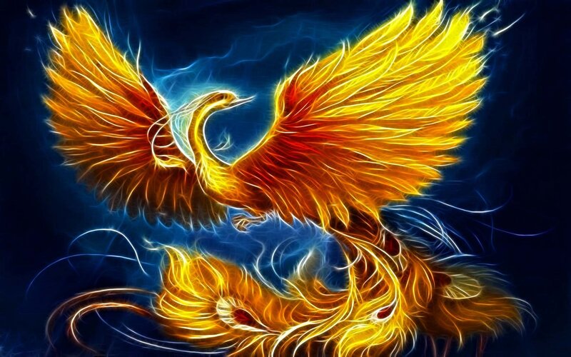 Flame Phoenix Bird — Yellow
