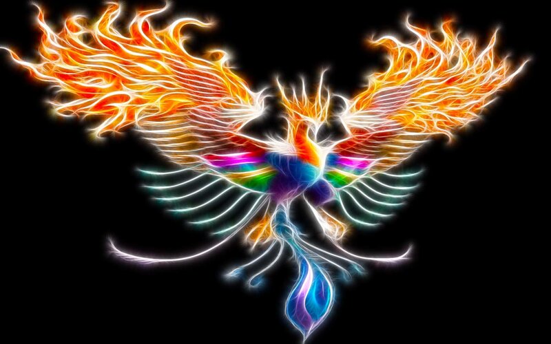 Flame Phoenix — Black, Dramatic