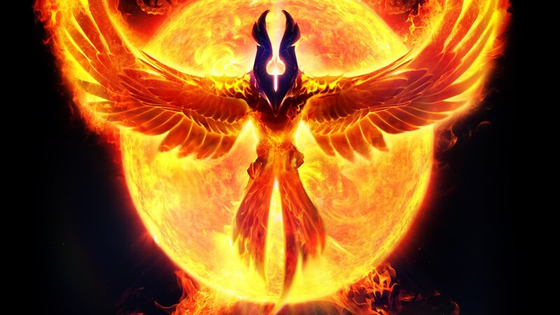Flame Phoenix — Orange, Dramatic