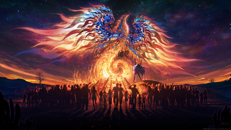 Flame Phoenix Rising — Orange