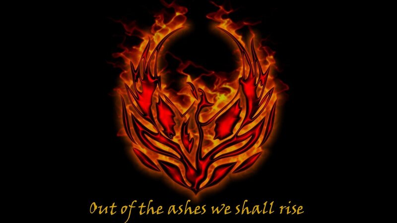 Flame Phoenix Symbol — Black