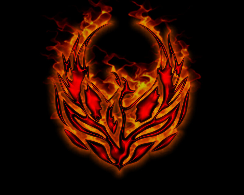 Flame Phoenix Symbol — Red